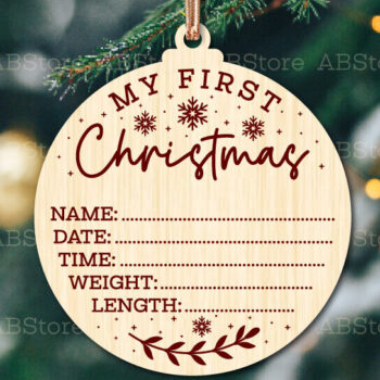 Intra απο ξύλο plywood Χρώμα wenge 3mm-4mm πάχος - Πρώτο χριστουγεννιάτικο στολίδι Δίασταση 6x6 cm INTRAFABR-115720968 - Image 3