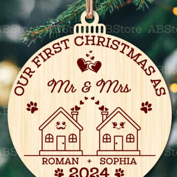 Intra απο ξύλο plywood Χρώμα wenge 3mm-4mm πάχος - Πρώτο χριστουγεννιάτικο στολίδι Δίασταση 6x6 cm INTRAFABR-102144539 - Image 1