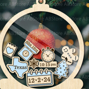 Intra απο ξύλο plywood Χρώμα wenge 3mm-4mm πάχος - Πρώτο χριστουγεννιάτικο στολίδι Δίασταση 6x6 cm INTRAFABR-102216654 - Image 1