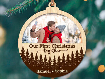 Intra απο ξύλο plywood Χρώμα wenge 3mm-4mm πάχος - Πρώτη Χριστουγεννιάτικη Φωτογραφία Στολίδι Δίασταση 6x6 cm INTRAFABR-99830262 - Image 1