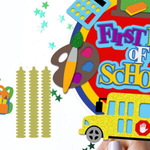 Intra απο ξύλο plywood  Χρώμα wenge 3mm-4mm πάχος - First Day of School Cake Topper 3D Δίασταση 20x20 cm INTRAFABR-99985633