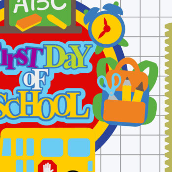 Intra απο ξύλο plywood Χρώμα wenge 3mm-4mm πάχος - First Day of School Cake Topper 3D Δίασταση 20x20 cm INTRAFABR-99985633 - Image 2