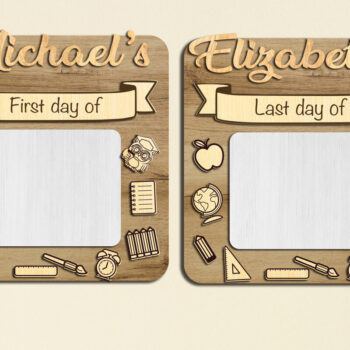 Intra απο ξύλο plywood Χρώμα wenge 3mm-4mm πάχος - Πρότυπο κοπής σχολικής πινακίδας "Πρώτη μέρα". Δίασταση 12x12 cm INTRAFABR-100440596 - Image 3