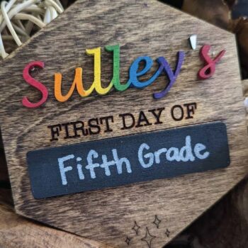 Intra απο ξύλο plywood Χρώμα wenge 3mm-4mm πάχος - Πρώτη μέρα σχολείου Ξύλινη πινακίδα Δίασταση 4x4 cm INTRAFABR-98419395 - Image 3