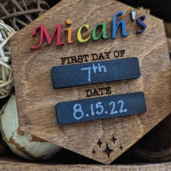 Intra απο ξύλο plywood Χρώμα wenge 3mm-4mm πάχος - Πρώτη μέρα σχολείου Ξύλινη πινακίδα Δίασταση 4x4 cm INTRAFABR-102290379 - Image 3