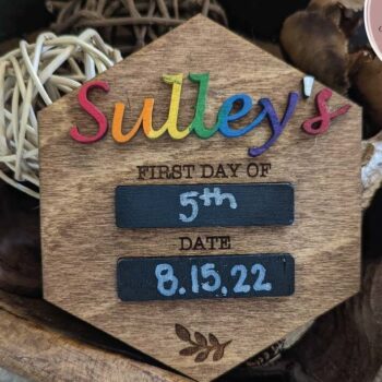 Intra απο ξύλο plywood Χρώμα wenge 3mm-4mm πάχος - Πρώτη μέρα σχολείου Ξύλινη πινακίδα Δίασταση 4x4 cm INTRAFABR-102289730 - Image 4