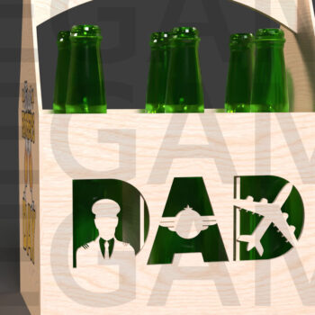 Intra απο ξύλο plywood  Χρώμα wenge 3mm-4mm πάχος - First Father’s Day Beer Caddy Cut με λέιζερ Δίασταση 20x20 cm INTRAFABR-103245504 - Image 3