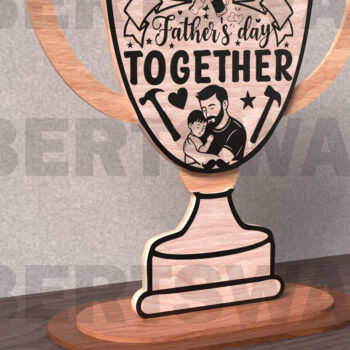 Intra απο ξύλο plywood Χρώμα wenge 3mm-4mm πάχος - Πρώτο τρόπαιο για την Ημέρα του Πατέρα First Father Δίασταση 20x20 cm INTRAFABR-117115312 - Image 1