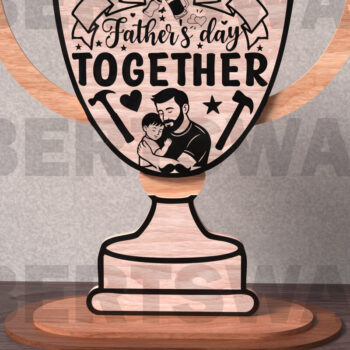 Intra απο ξύλο plywood Χρώμα wenge 3mm-4mm πάχος - Πρώτο τρόπαιο για την Ημέρα του Πατέρα First Father Δίασταση 20x20 cm INTRAFABR-117115312 - Image 3