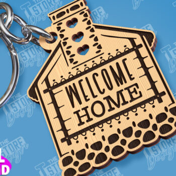 Intra απο ξύλο plywood  Χρώμα wenge 3mm-4mm πάχος - Μπρελόκ πρώτου σπιτιού | Δώρο για τακτοποίηση σπιτιού Δίασταση 4x4 cm INTRAFABR-96829432 - Image 1