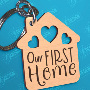 Intra απο ξύλο plywood  Χρώμα wenge 3mm-4mm πάχος - Μπρελόκ πρώτου σπιτιού | Δώρο για τακτοποίηση σπιτιού Δίασταση 4x4 cm INTRAFABR-120350299 - Image 1