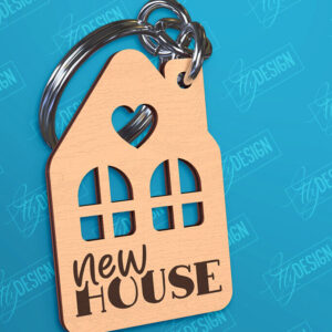 Intra απο ξύλο plywood  Χρώμα wenge 3mm-4mm πάχος - Μπρελόκ πρώτου σπιτιού | Δώρο για τακτοποίηση σπιτιού Δίασταση 4x4 cm INTRAFABR-111561920