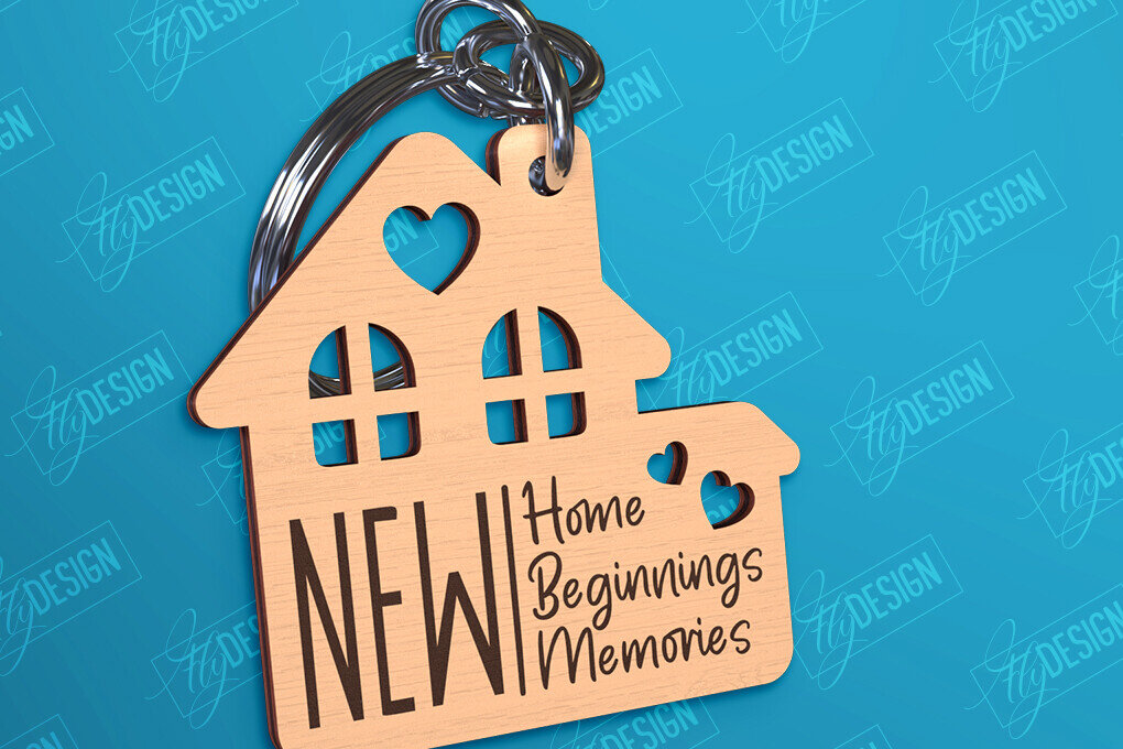 Intra απο ξύλο plywood  Χρώμα wenge 3mm-4mm πάχος - Μπρελόκ πρώτου σπιτιού | Δώρο για τακτοποίηση σπιτιού Δίασταση 4x4 cm INTRAFABR-28454856