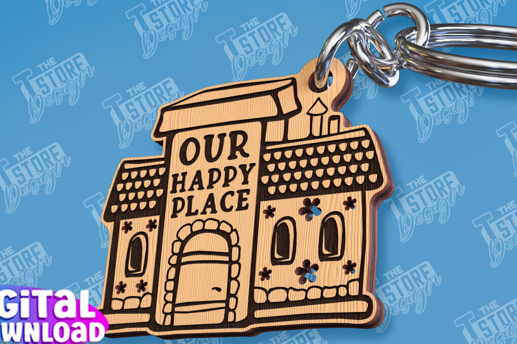 Intra απο ξύλο plywood  Χρώμα wenge 3mm-4mm πάχος - Μπρελόκ πρώτου σπιτιού | Δώρο για τακτοποίηση σπιτιού Δίασταση 4x4 cm INTRAFABR-28451336