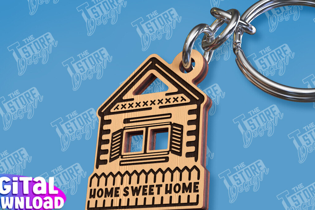 Intra απο ξύλο plywood  Χρώμα wenge 3mm-4mm πάχος - Μπρελόκ πρώτου σπιτιού | Δώρο για τακτοποίηση σπιτιού Δίασταση 4x4 cm INTRAFABR-117732476