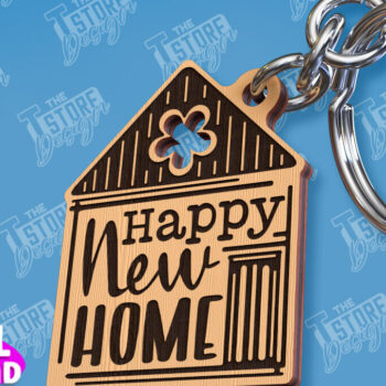 Intra απο ξύλο plywood  Χρώμα wenge 3mm-4mm πάχος - Μπρελόκ πρώτου σπιτιού | Δώρο για τακτοποίηση σπιτιού Δίασταση 4x4 cm INTRAFABR-122895547 - Image 1