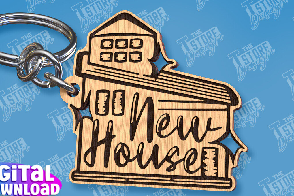 Intra απο ξύλο plywood  Χρώμα wenge 3mm-4mm πάχος - Μπρελόκ πρώτου σπιτιού | Δώρο για τακτοποίηση σπιτιού Δίασταση 4x4 cm INTRAFABR-105556210