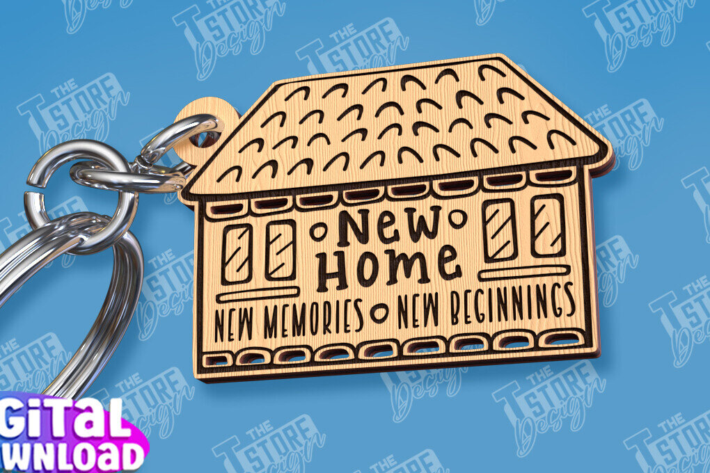 Intra απο ξύλο plywood  Χρώμα wenge 3mm-4mm πάχος - Μπρελόκ πρώτου σπιτιού | Δώρο για τακτοποίηση σπιτιού Δίασταση 4x4 cm INTRAFABR-77901272