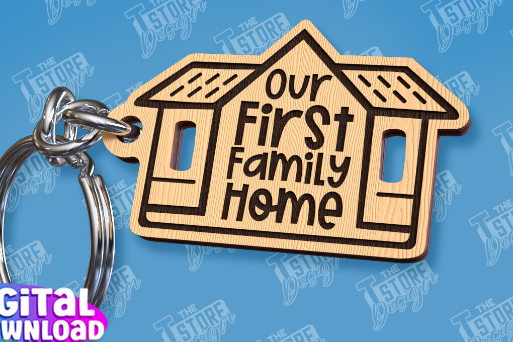 Intra απο ξύλο plywood  Χρώμα wenge 3mm-4mm πάχος - Μπρελόκ πρώτου σπιτιού | Δώρο για τακτοποίηση σπιτιού Δίασταση 4x4 cm INTRAFABR-115707736