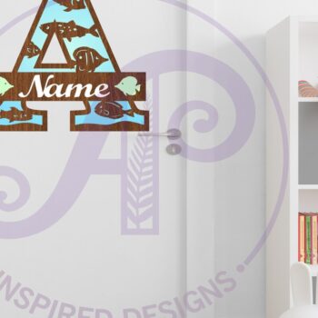 Intra απο ξύλο plywood  Χρώμα wenge 3mm-4mm πάχος - Μονόγραμμα Fish Capital Letter a Δίασταση 30x20 cm INTRAFABR-105081097 - Image 2