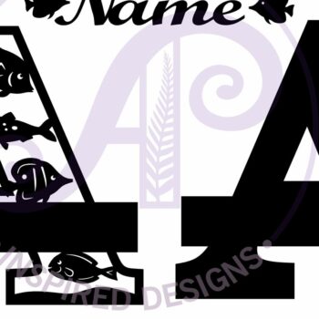 Intra απο ξύλο plywood  Χρώμα wenge 3mm-4mm πάχος - Μονόγραμμα Fish Capital Letter a Δίασταση 30x20 cm INTRAFABR-105081097 - Image 3