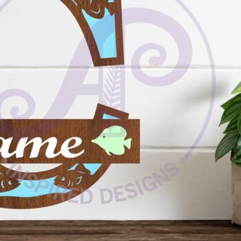 Intra απο ξύλο plywood  Χρώμα wenge 3mm-4mm πάχος - Μονόγραμμα Fish Capital Letter C Δίασταση 30x20 cm INTRAFABR-80142478 - Image 1