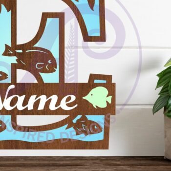 Intra απο ξύλο plywood  Χρώμα wenge 3mm-4mm πάχος - Μονόγραμμα Fish Capital Letter E Δίασταση 30x20 cm INTRAFABR-101719357 - Image 1