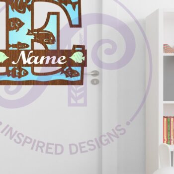 Intra απο ξύλο plywood  Χρώμα wenge 3mm-4mm πάχος - Μονόγραμμα Fish Capital Letter E Δίασταση 30x20 cm INTRAFABR-101719357 - Image 2