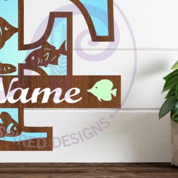 Intra απο ξύλο plywood  Χρώμα wenge 3mm-4mm πάχος - Μονόγραμμα Fish Capital Letter F Δίασταση 30x20 cm INTRAFABR-44170272 - Image 1