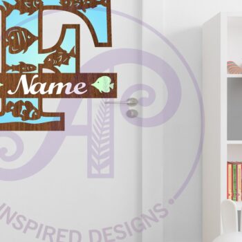 Intra απο ξύλο plywood  Χρώμα wenge 3mm-4mm πάχος - Μονόγραμμα Fish Capital Letter F Δίασταση 30x20 cm INTRAFABR-44170272 - Image 2