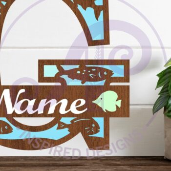 Intra απο ξύλο plywood  Χρώμα wenge 3mm-4mm πάχος - Μονόγραμμα Fish Capital Letter G Δίασταση 30x20 cm INTRAFABR-101601706 - Image 1