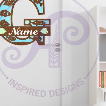 Intra απο ξύλο plywood  Χρώμα wenge 3mm-4mm πάχος - Μονόγραμμα Fish Capital Letter G Δίασταση 30x20 cm INTRAFABR-101601706 - Image 2