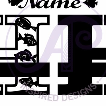 Intra απο ξύλο plywood  Χρώμα wenge 3mm-4mm πάχος - Μονόγραμμα Fish Capital Letter H Δίασταση 30x20 cm INTRAFABR-19995089 - Image 3