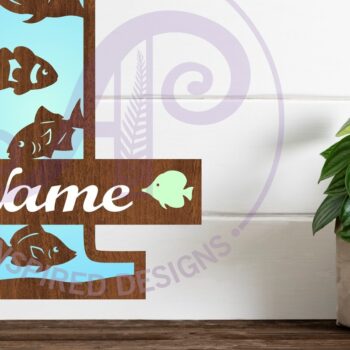 Intra απο ξύλο plywood  Χρώμα wenge 3mm-4mm πάχος - Μονόγραμμα Fish Capital Letter I Δίασταση 30x20 cm INTRAFABR-111445332 - Image 1