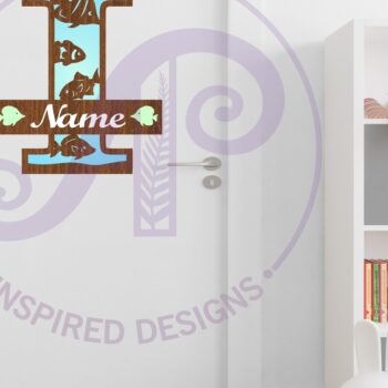 Intra απο ξύλο plywood  Χρώμα wenge 3mm-4mm πάχος - Μονόγραμμα Fish Capital Letter I Δίασταση 30x20 cm INTRAFABR-111445332 - Image 2