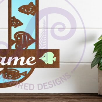 Intra απο ξύλο plywood  Χρώμα wenge 3mm-4mm πάχος - Μονόγραμμα Fish Capital Letter J Δίασταση 30x20 cm INTRAFABR-102037743 - Image 1