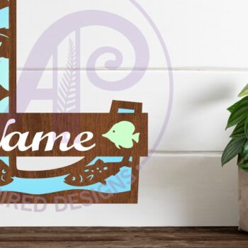 Intra απο ξύλο plywood  Χρώμα wenge 3mm-4mm πάχος - Μονόγραμμα Fish Capital Letter L Δίασταση 30x20 cm INTRAFABR-41586622 - Image 1