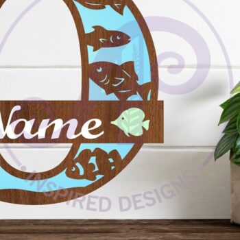 Intra απο ξύλο plywood  Χρώμα wenge 3mm-4mm πάχος - Μονόγραμμα Fish Capital Letter O Δίασταση 30x20 cm INTRAFABR-20954136 - Image 1