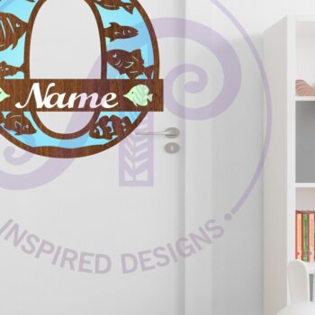 Intra απο ξύλο plywood  Χρώμα wenge 3mm-4mm πάχος - Μονόγραμμα Fish Capital Letter O Δίασταση 30x20 cm INTRAFABR-20954136 - Image 2