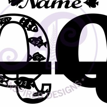 Intra απο ξύλο plywood  Χρώμα wenge 3mm-4mm πάχος - Μονόγραμμα Fish Capital Letter Q Δίασταση 30x20 cm INTRAFABR-106120633 - Image 3