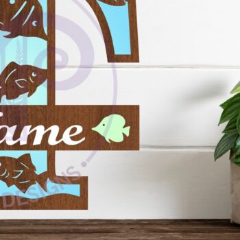 Intra απο ξύλο plywood  Χρώμα wenge 3mm-4mm πάχος - Μονόγραμμα Fish Capital Letter T Δίασταση 30x20 cm INTRAFABR-31818107 - Image 1