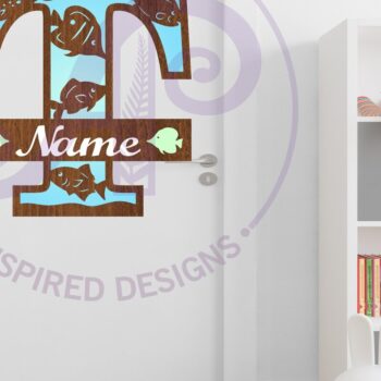 Intra απο ξύλο plywood  Χρώμα wenge 3mm-4mm πάχος - Μονόγραμμα Fish Capital Letter T Δίασταση 30x20 cm INTRAFABR-31818107 - Image 2