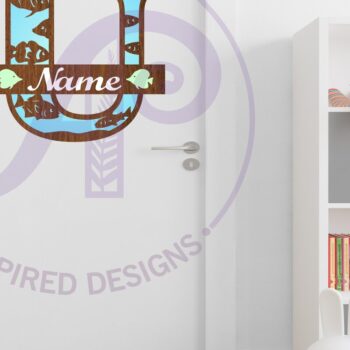 Intra απο ξύλο plywood  Χρώμα wenge 3mm-4mm πάχος - Μονόγραμμα Fish Capital Letter U Δίασταση 30x20 cm INTRAFABR-111562217 - Image 2