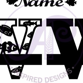 Intra απο ξύλο plywood  Χρώμα wenge 3mm-4mm πάχος - Μονόγραμμα Fish Capital Letter W Δίασταση 30x20 cm INTRAFABR-28903318 - Image 3