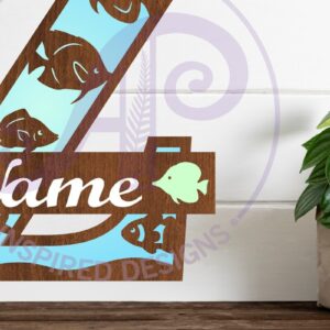 Intra απο ξύλο plywood 3mm-4mm πάχος - Μονόγραμμα Fish Capital Letter Z  Δίασταση 30x20 cm INTRAFABR-106108436