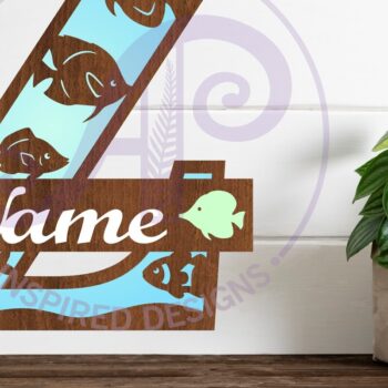 Intra απο ξύλο plywood  Χρώμα wenge 3mm-4mm πάχος - Μονόγραμμα Fish Capital Letter Z Δίασταση 30x20 cm INTRAFABR-110028050 - Image 1