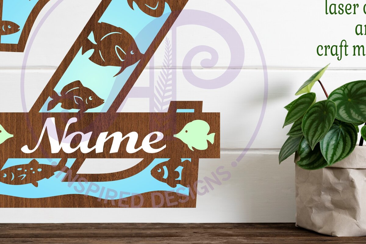 Intra απο ξύλο plywood  Χρώμα wenge 3mm-4mm πάχος - Μονόγραμμα Fish Capital Letter Z Δίασταση 30x20 cm INTRAFABR-110028050