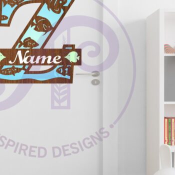 Intra απο ξύλο plywood  Χρώμα wenge 3mm-4mm πάχος - Μονόγραμμα Fish Capital Letter Z Δίασταση 30x20 cm INTRAFABR-110028050 - Image 2