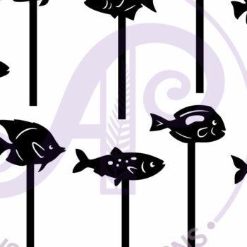 Intra απο ξύλο plywood Χρώμα wenge 3mm-4mm πάχος - Fish Cupcake Topper Laser Δίασταση 30x20 cm INTRAFABR-72210534 - Image 3