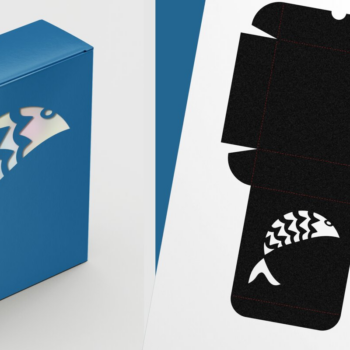 Intra απο ξύλο plywood  Χρώμα wenge 3mm-4mm πάχος - Πρότυπο λεπτού τετραγωνικού κουτιού Fish Cutout 3 Δίασταση 6x6 cm INTRAFABR-79757633 - Image 1